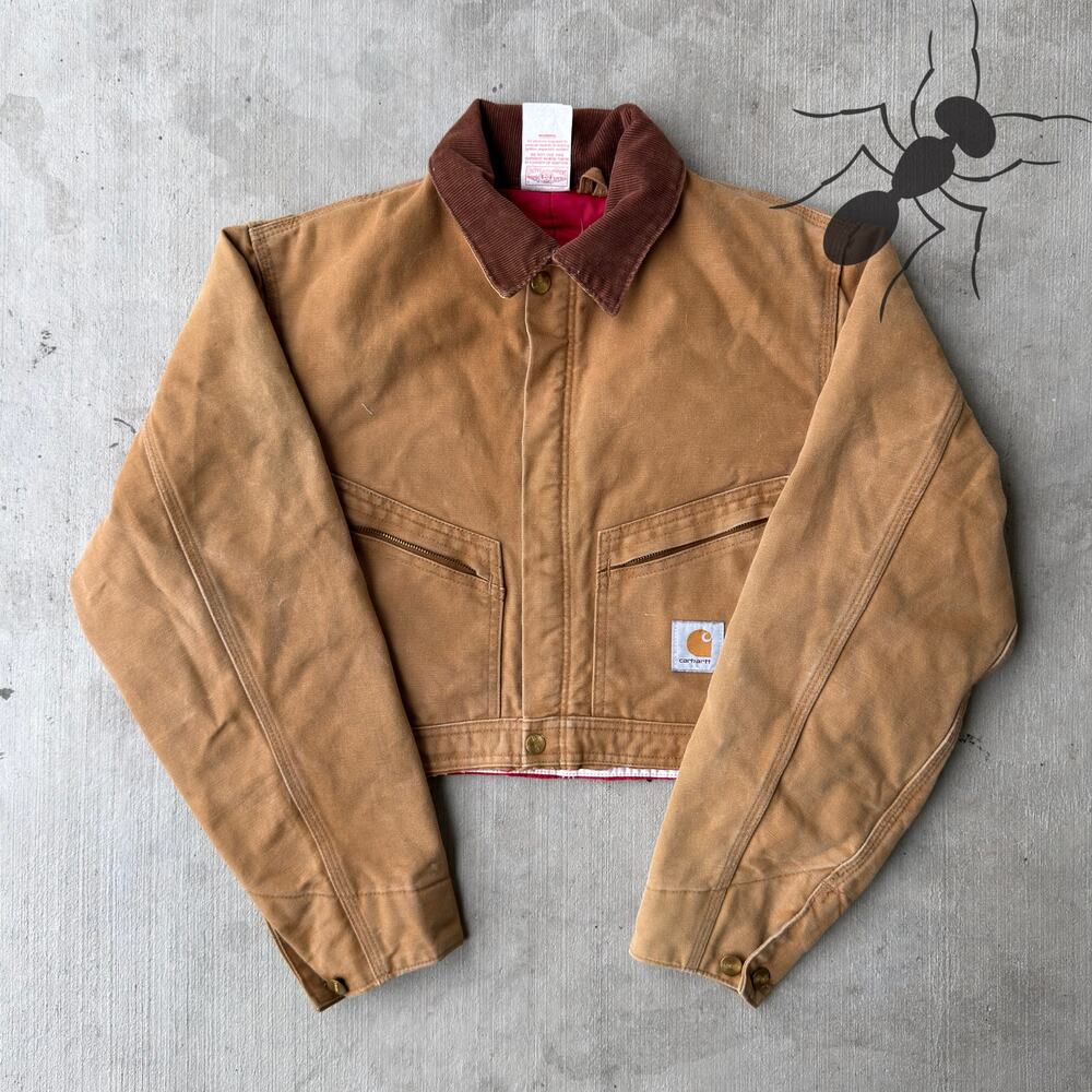 Carhartt brown cropped Detroit style work wear jacket - Picture 1 of 8
